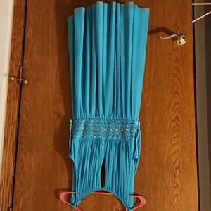 Beautiful teal dress length dress with embolishments under chest